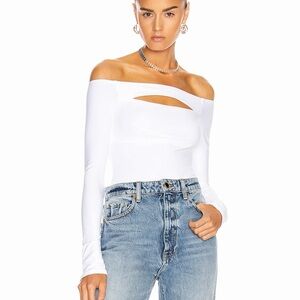 ALIX NYC Off-Shoulder White Bodysuit